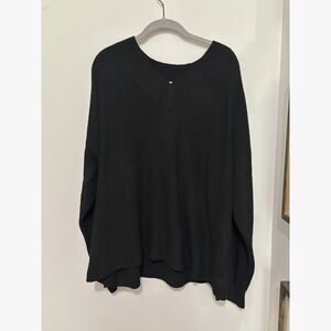 Nine West Black V Neck Sweater XXL Oversized Extra Soft Minimalist Cozy Chic